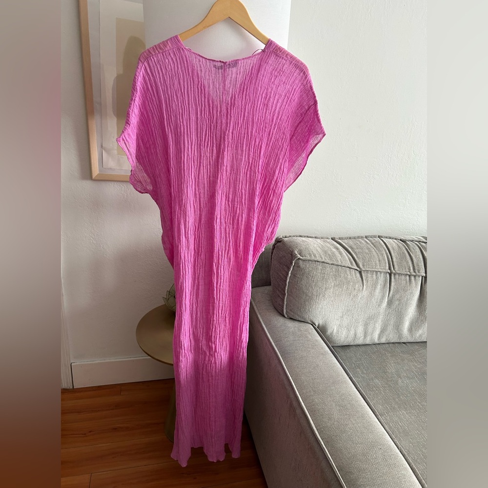 Sold‼️Zara Rustic Pink Boho Lagenlook Kimono Maxi dress Size L/M - Picture 12 of 13